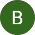 green circle with white letter B